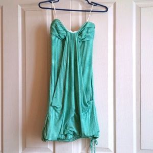 Green-and-white striped dress